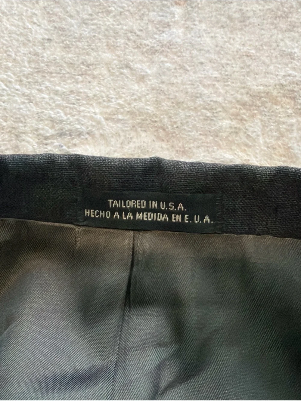 Vintage Stafford Mens Blazer 43R GRAYISH black Coat Jacket.